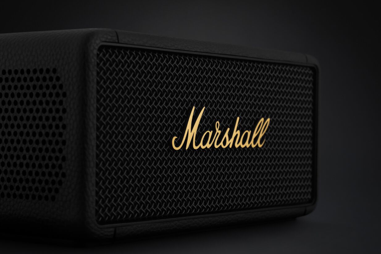  Marshall Middleton Portable Bluetooth Speaker, Black and Brass  : Electronics