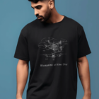 Sky Engineer Blueprint Drone Oversize Fit Unisex Tee-shirt