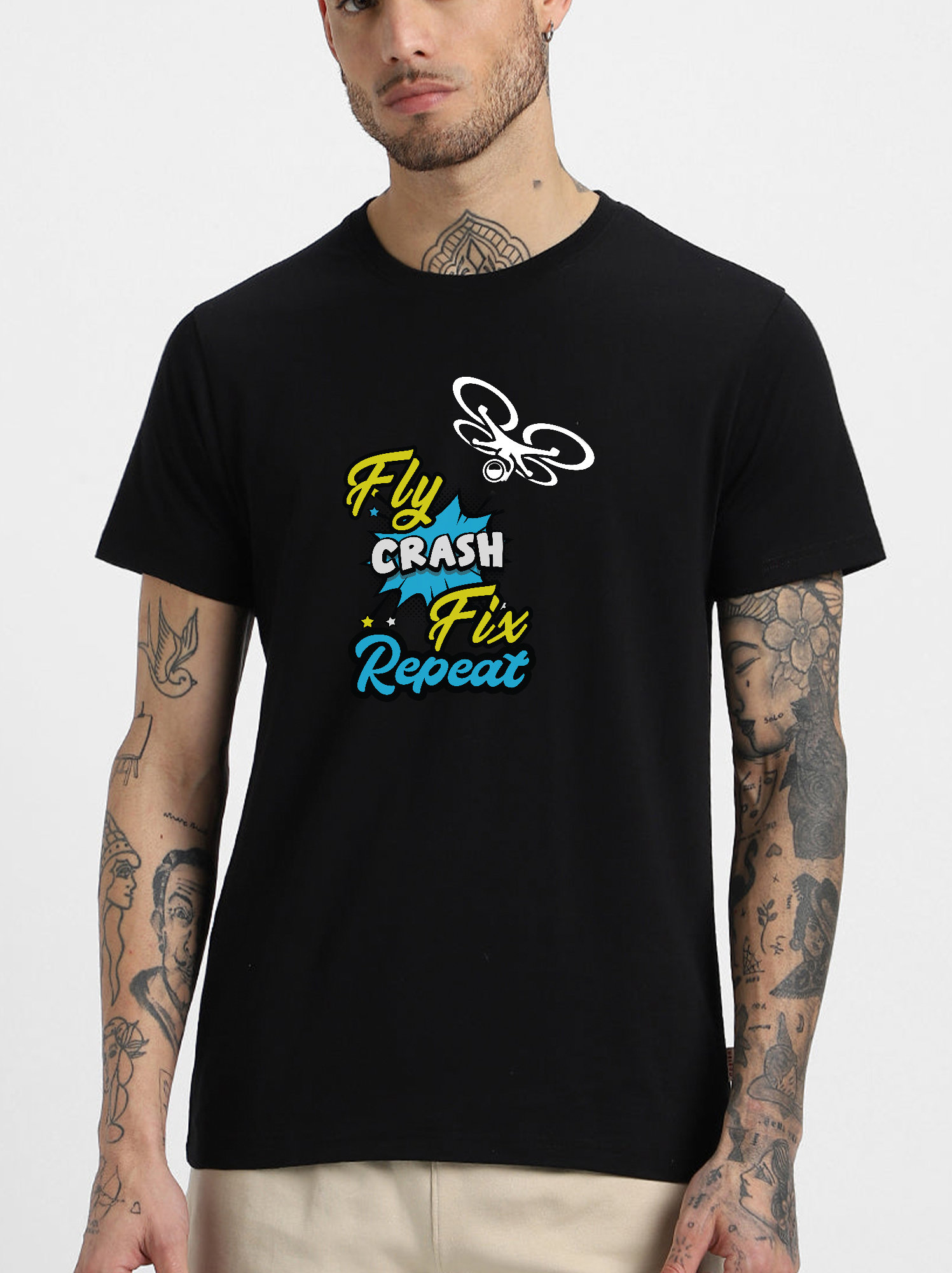 Fly, Crash, Fix, Repeat Cotton Tee-shirt